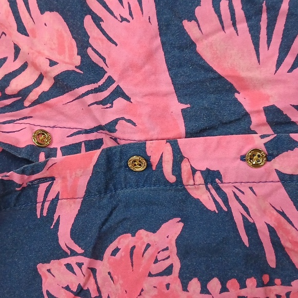 Lilly Pulitzer Lillith Tunic Dress XL Rayon Indigo Night 3/4 Roll Sleeve - Picture 5 of 8